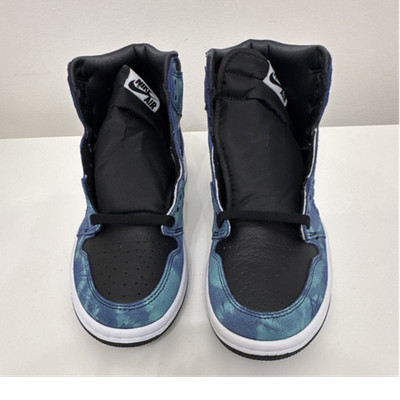 Nike Air Jordan 1 High Top Tie Dye Black Blue White women Sneakers