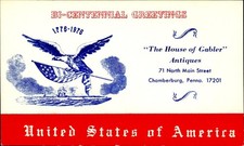 1976 Bicentennial Greetings United States of America Postcard Chamberburg PA