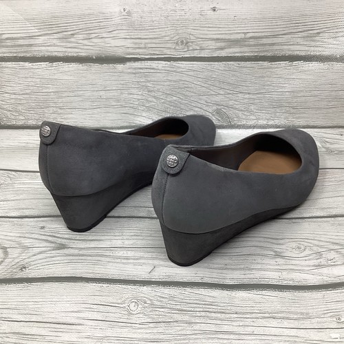 Clarks Collection Ultimate Comfort Gray Slip On Wedge Heel Pump Women's Size 7.5 - Picture 4 of 9