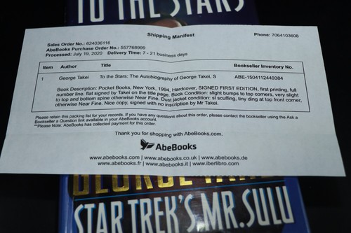 To The Stars, 1st Edition 1994, Signed George Takei, Mr. Sulu Star Trek - Imagen 7 de 7