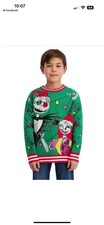 NWT Nightmare Before Christmas Ugly Christmas Sweater Crewneck L 14/16 Disney