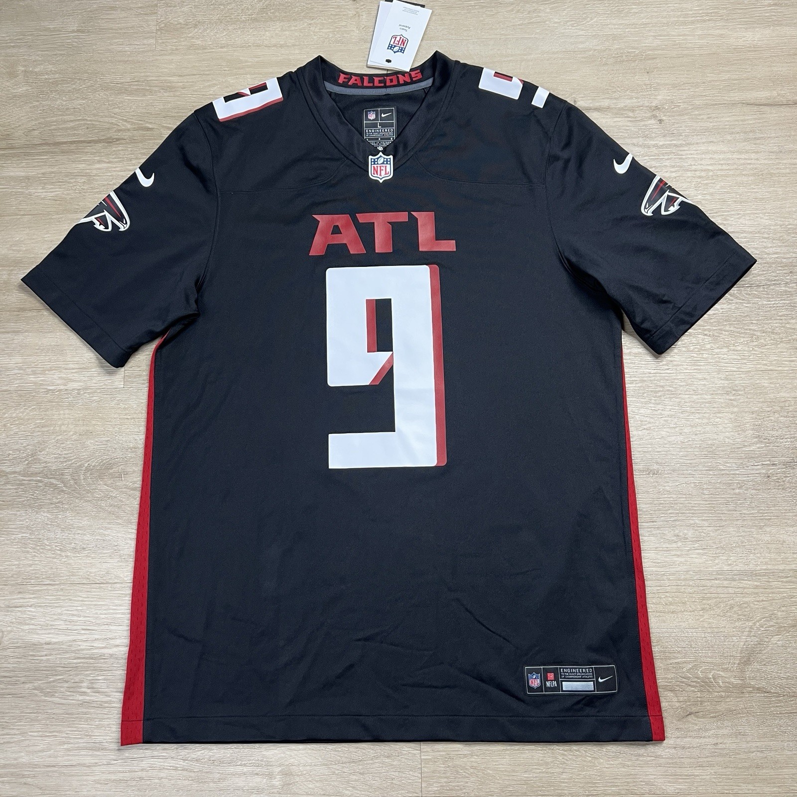 Atlanta Falcons NFL Michael Penix Jr #9 Nike Jersey Black Mens Size Large NWT