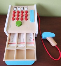 J adore Pretend Play Wooden Cash Register Grocery Scanner Toddler Toy Jadore