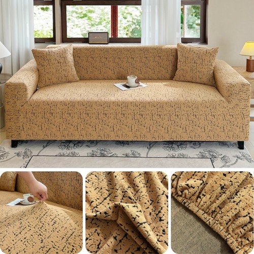 Couch Covers Jacquard Stretch Fit Lounge Sofa Slip Cover 1/2/3/4 Seater Washable - Picture 13 of 28