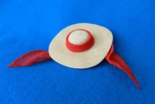 Barbie accessories MATTEL vintage REPRO hat 985 Open Road RED & STRAW