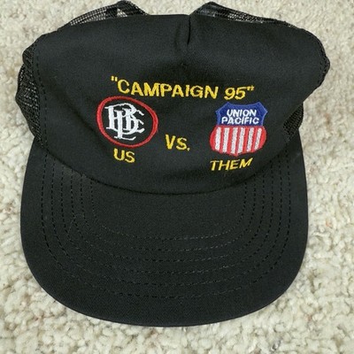 Vintage ''Campaign 95'' P Hat Made In USA Southern Pacific Vs Union Pacific Merger