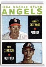 1964 Topps #127 Angels 1964 Rookie Stars (Aubrey Gatewood / Dick Simpson) EX