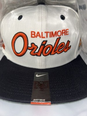 Nike Vintage Two Toned Script Baltimore Orioles Snapback Hat / Cap