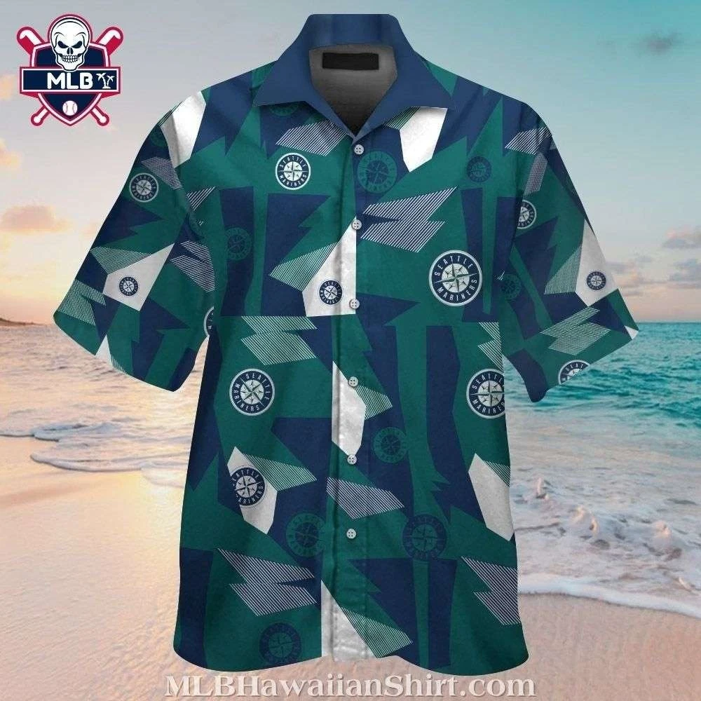 Seattle Baseball Team Marinerss Green Geometric Compass Hawaiian Shirt, Unisex A