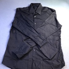 GUCCI BLACK Dress Shirt Men's Size 43-17 Made in Italy US LRG VTG FRENCH CUFFS