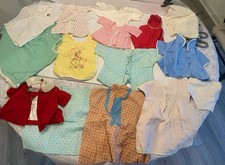 Huge Lot Of Vintage Doll Outfits Clothes Dress Girls Toy Jacket Hoodie Button Up