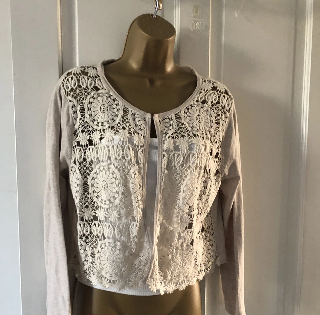 Dunes Stores cream lace cardigan Large