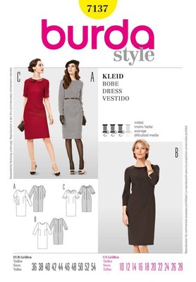 Schnittmuster Burda 7137 Kleid Gr. 36-54