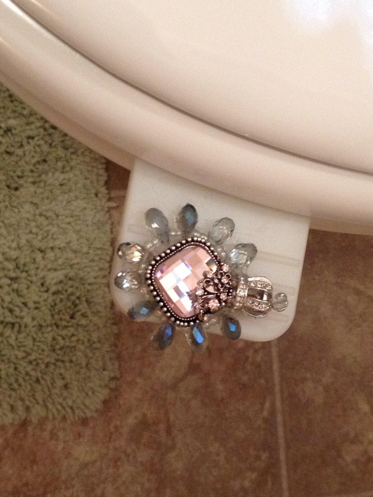 Glowing Easy Lift Toilet Seat Handle -  Decoratable  2pk No Bulb/Battery