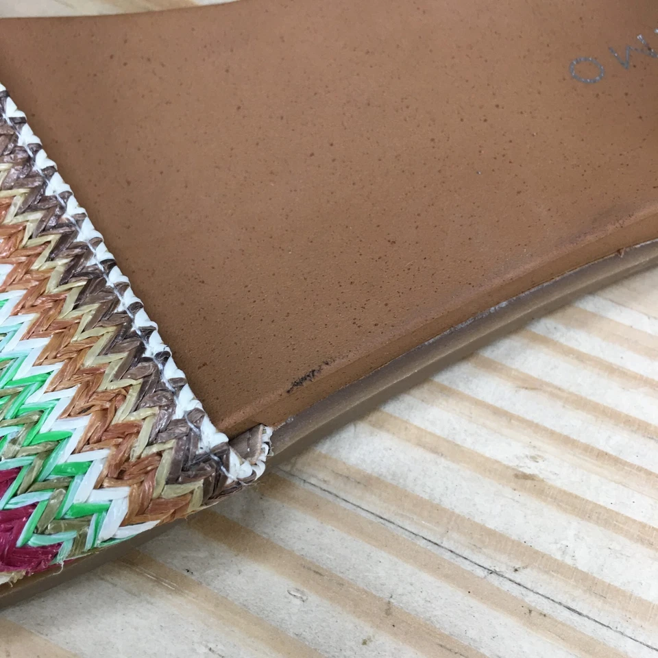 Sandalias Andiamo para mujer 9 punta ancha abierta sin cordones planas cómodas marrón parte superior baja Foto 3 de 4