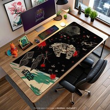 Star Wars Galactic Battle Desk Mat - Millennium Falcon TIE Fighters Mouse Pad