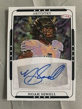 Noah Sewell autographed 2023 Sage Artistry football card.  BEARS LB 