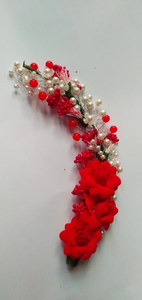 Accesorios para el cabello Gajra Boarch flores artificiales y perla pinza para el cabello Foto 3 de 3