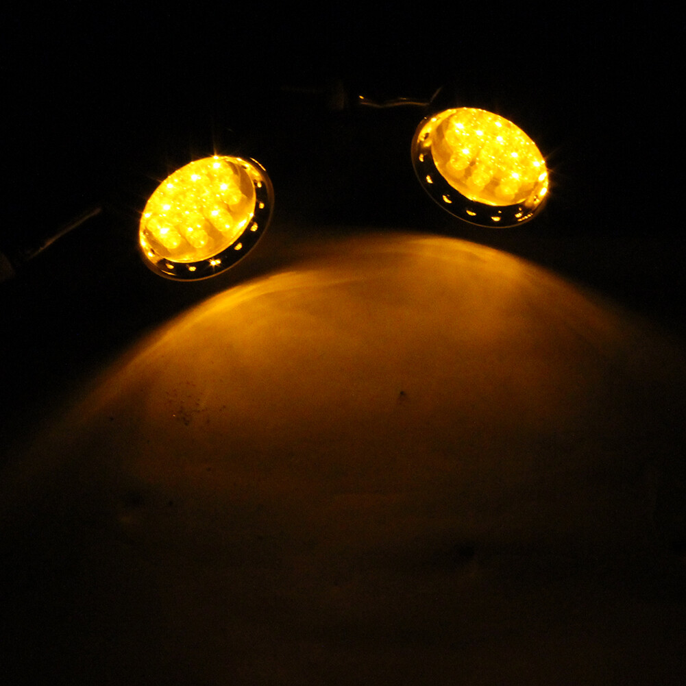 Chrome Motorcycle Bullet LED Turn Signals Blinker Light For Harley Davidson DMS