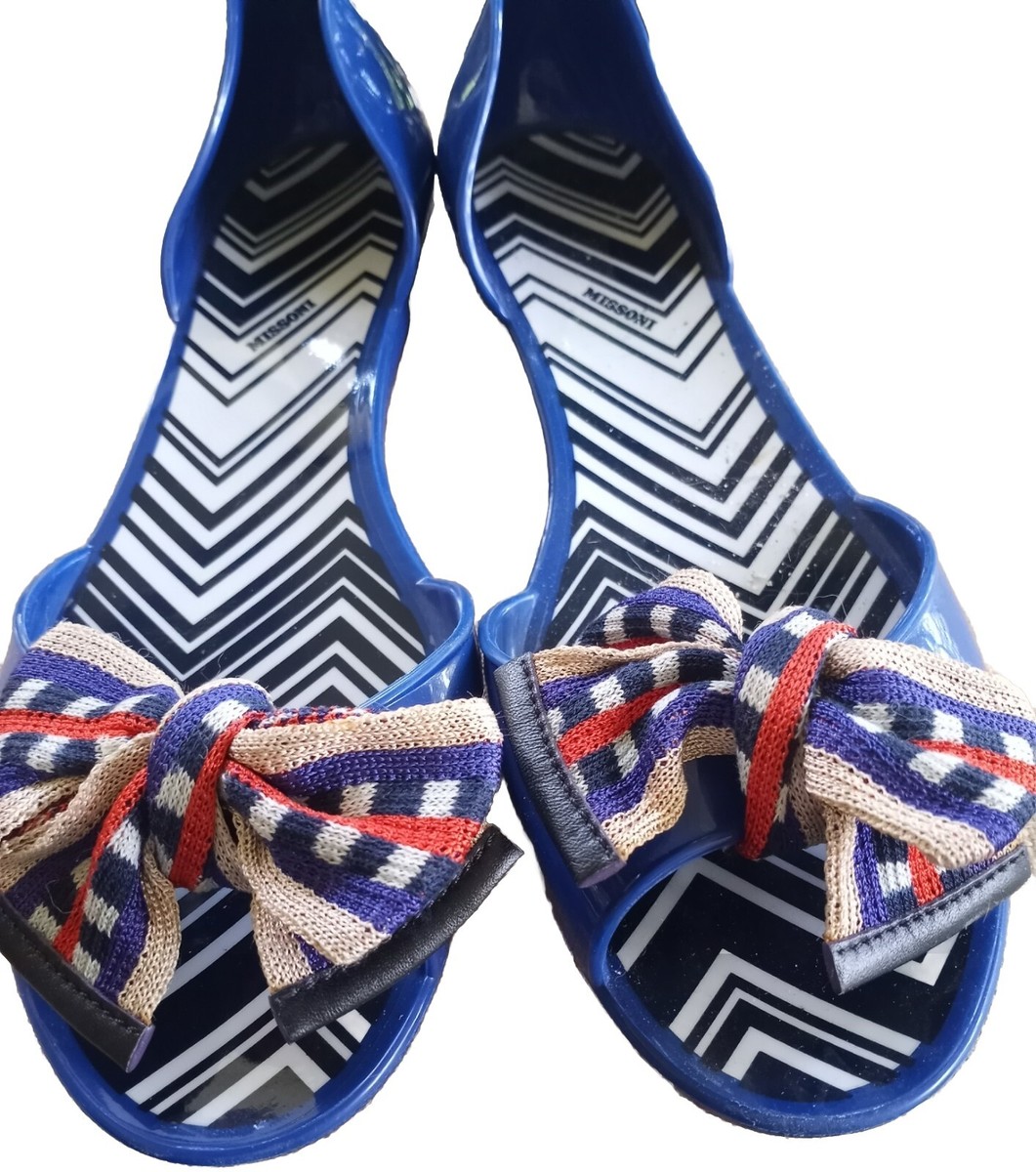 サンダル・ミュール MISSONI Women Sandals MWB009083 SEA BLUE MISSONI Italy Women's Sandal Size 9 D'Orday 39 Jelly Flat
