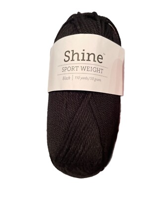 KNIT PICKS Shine Sport Weight Pima Cotton Blend Yarn 1 Skein Black N5 110 Yards