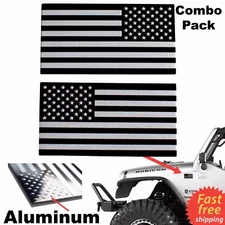 3D Metal American Flag Sticker Decal Mirrored Reverse Car Truck UTV ATV Emblem