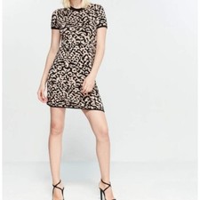 John and Jenn leopard sweater dress sweate dress size L 