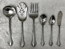 6 - Oneida Distinction Deluxe REMBRANDT Stainless Serving Pieces Lot || (A)