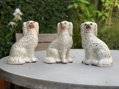 3 excellent condition Staffordshire Dog Figurines