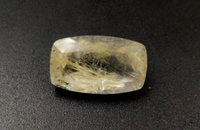 7 Ct Natural Rutilatd Quartz Loose Gemstone 15.3X9.3X7mm Cushion Faceted Cut W12