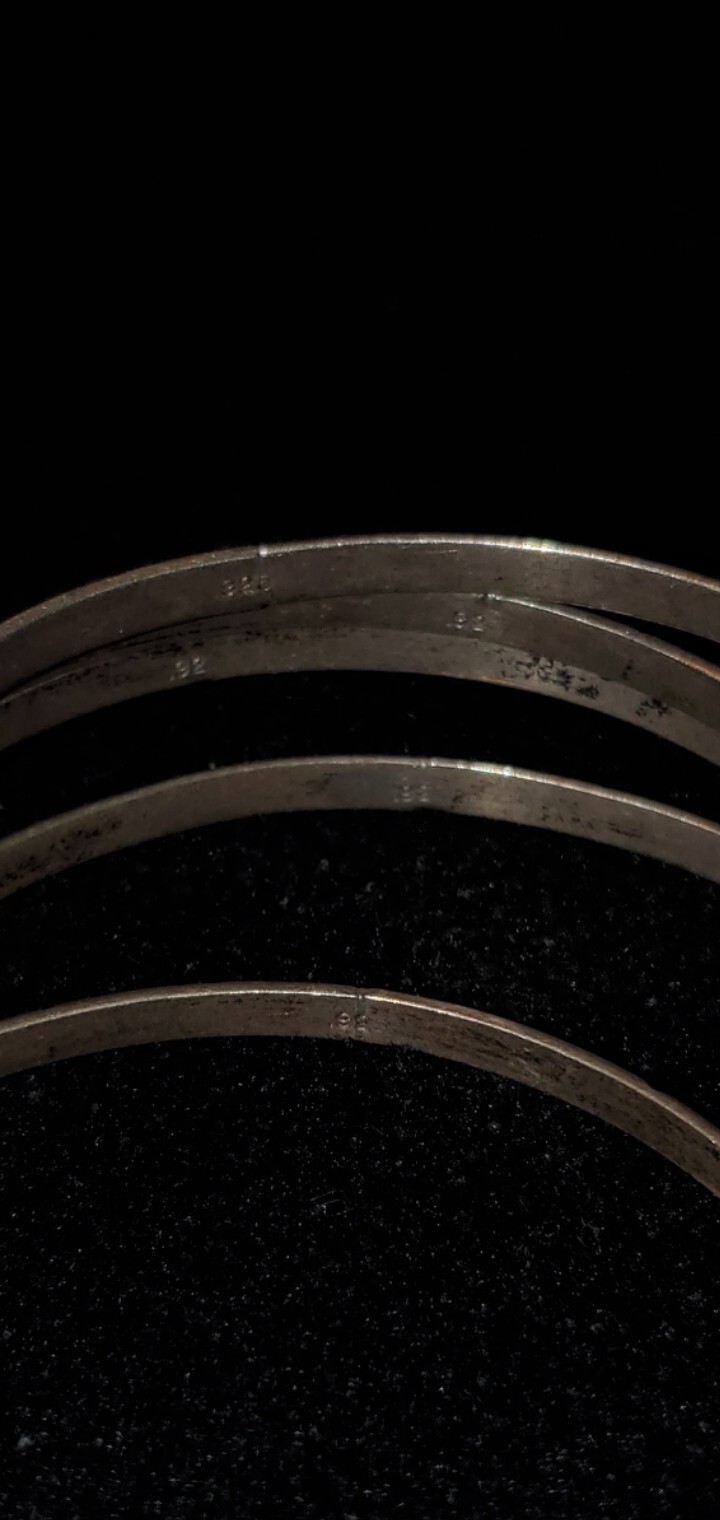 Sterling Silver Bangle Bracelets 5 Count Set - image 4