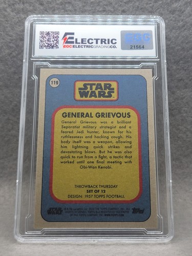 2023 TOPPS TBT THROWBACK THURSDAY STAR WARS #119 General Grievous EGC 9.5 k~4 - Picture 2 of 2