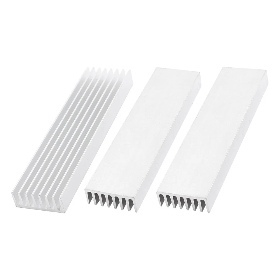 3 x Silber Ton Aluminium Heizkörper Kühlkörper Kühlrippen 110x28x11mm - Bild 1 von 1