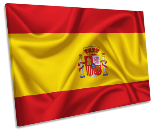 Flag of Spain Spanish SINGLE CANVAS WALL ART Print Picture - Afbeelding 1 van 1