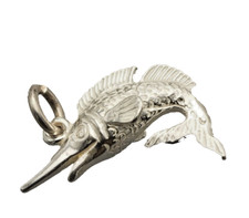 Sterling Silver Vintage Charm Pendant Marlin Game Fish