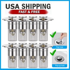 Lot of Bathroom Sink Plug Stopper Stainless Steel Stopper Bounce Pop Up Filter