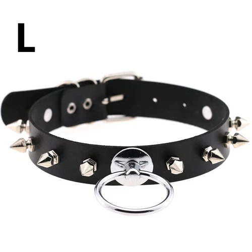 Women Men Gothic Rivet Heart Collar Punk Choker Girl PU Leather Necklace Jewelry - Picture 27 of 40