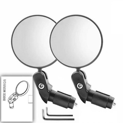 2Pcs Bicycle Mirror Handlebar Rearview Mirror Wide Angle 360 Degree Rotate MTB