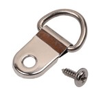 Picture Frame Hooks D-Ring Wall Painting Screws Hanger Metal Shape Photo Silver