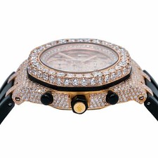 Audemars Piguet 42MM Royal Oak Offshore Rose Gold Leather Iced Out - 25940OK 5