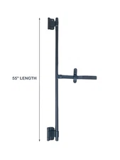 55" Steel Painted Black Cargo Trailer Swing Door Hinged Cam Bar Lock W/ Hasp