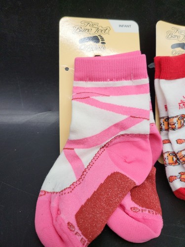 2 PAIR Infant Baby Girl Socks Size Infant 0-3 - Picture 2 of 3