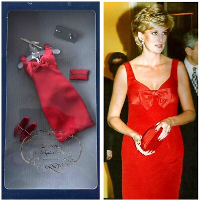 Franklin Mint Princess Diana The High Fashion Red Dress with Bow Ensemble  w/ COA | eBay