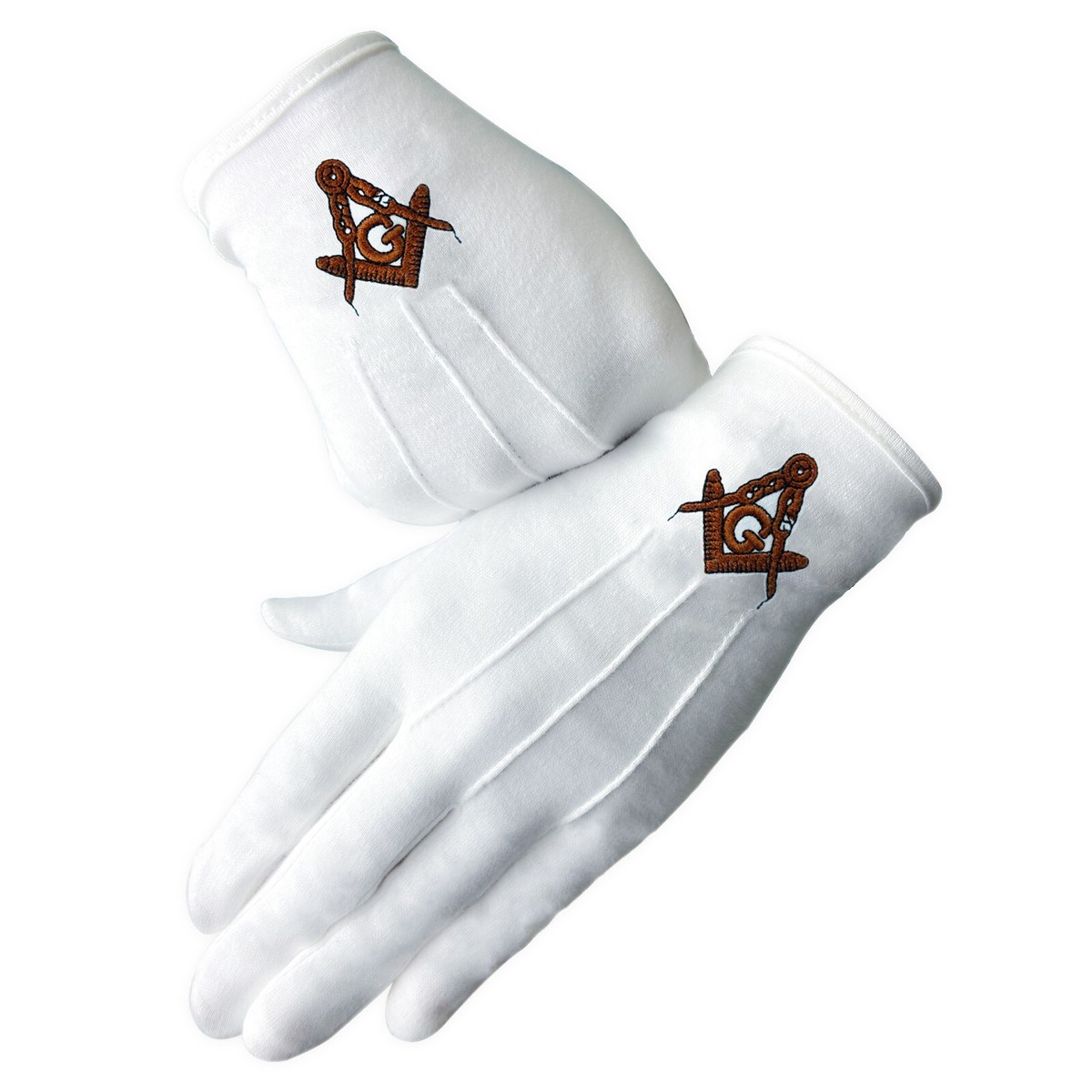 Masonic Knights Templar Embroidered Dress Gloves - Formal Lodge Gloves For Freemasons