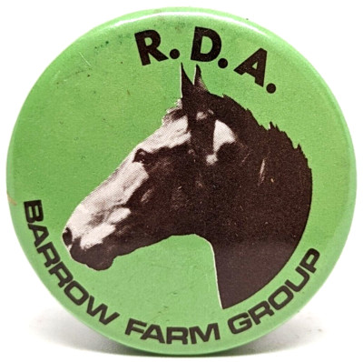 Vintage OG 1970's R.D.A. Barrow Farm Group Horse Riding Disabled Badge Pin P1580