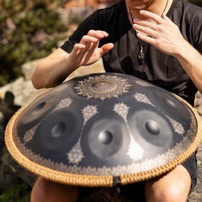 Black Handpan Drum Meditation Yoga Instrument For Sound Healing
