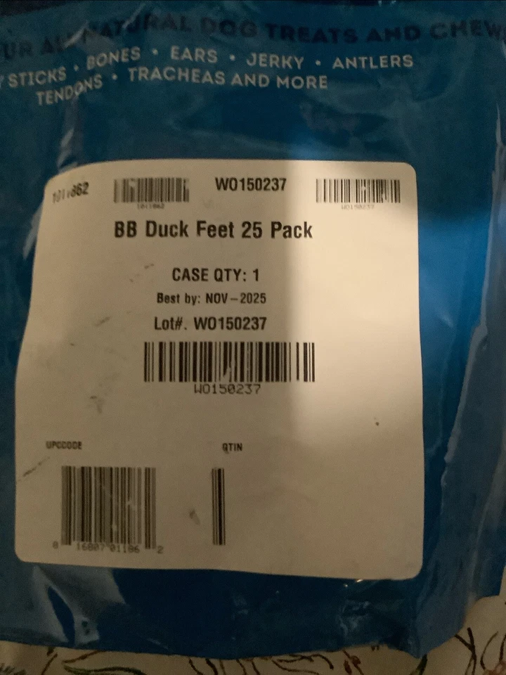 5 Bags - Best Bully Sticks Duck Feet Dog Treats 5 Bags Lot 25 Feet/Bag - Image 4 of 4