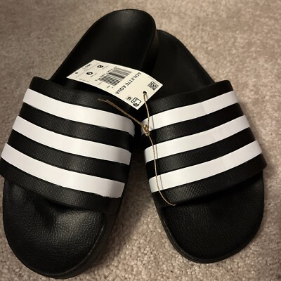 Adidas Adilette Aqua SLIP ON Slides Black Sandals SZ Men 8 Women s 9 NWT