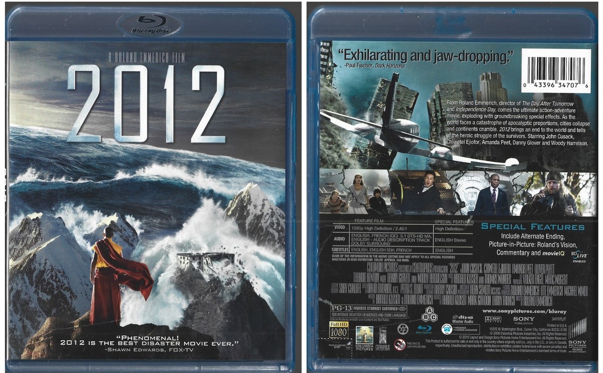 2012 Blu-ray John Cusack Danny Glover Woody Harrelson Mint
