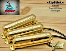 G.M. LipStiX Strat sized Alnico Magnet Lipstick Pickup Set , Gold